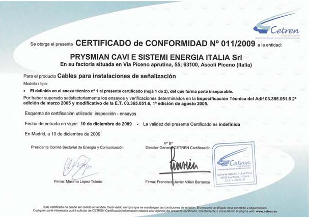 Certificado CETREN